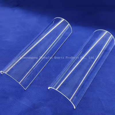 Custom tahan suhu tinggi transparan semicircular quartz kaca ubin