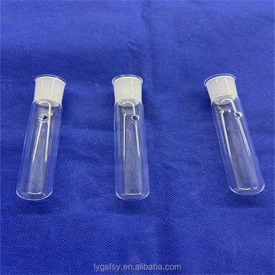 Disesuaikan Jelas Bottom Round End Quartz Test Tube Untuk Laboratorium
