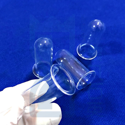 Suhu Tinggi Keurasan Tinggi Silika Kuarsa Tabung Kaca Kuarsa Dengan Flange Tube Kuarsa Flanged Test Tube
