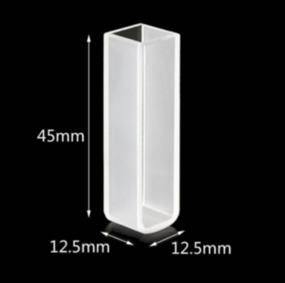 Ultraviolet Kuarsa Cuvettes 5mL / 10mL 100% bebas gelembung kompatibel dengan UV-Vis Spektrophotometers
