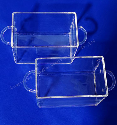 Pabrik Customized suhu tinggi korosi tahan Kuarsa Kontainer Kuarsa Silinder Square Dengan Kuarsa Pasir Inti Untuk Laboratorium
