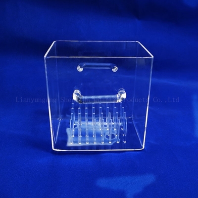 Pabrik Customized suhu tinggi korosi tahan Kuarsa Kontainer Kuarsa Silinder Square Dengan Kuarsa Pasir Inti Untuk Laboratorium