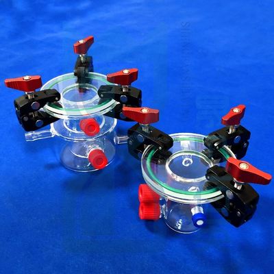 Reaktor Kaca Kuarsa Lapisan Ganda Sangat Transparan Tahan Korosi yang Disesuaikan untuk Peralatan Gelas Laboratorium Sains