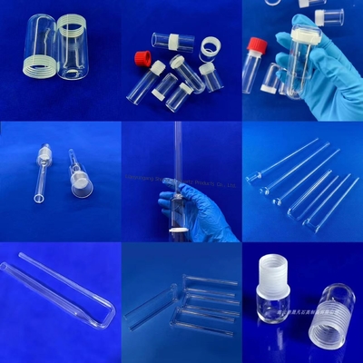 Resistensi suhu tinggi Quartz Glass Retort Quartz Glass Reactor Untuk Laboratorium