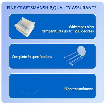 Pelat Kaca Kuarsa Transparansi Tinggi Kemurnian 99.99% dengan Suhu Kerja 1100℃