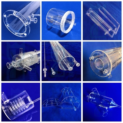 Resistensi suhu tinggi Quartz Glass Retort Quartz Glass Reactor Untuk Laboratorium