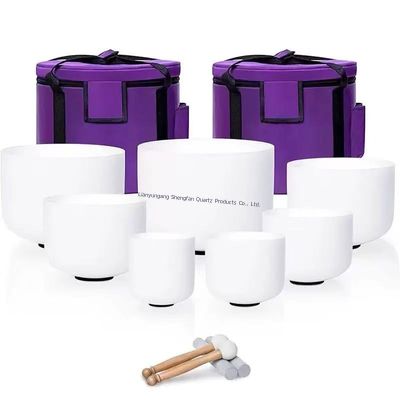 Pure Quartz Crystal Singing Bowl Set dengan Resonansi Harmonik dan Skala Musik Digital untuk Chakra Healing