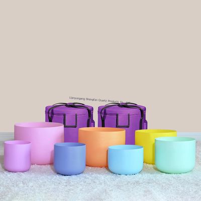 Set Mangkuk Bernyanyi Kuarsa Sehat 6-12 inci dengan Mallet dan O-Ring Gratis untuk Penyembuhan Suara
