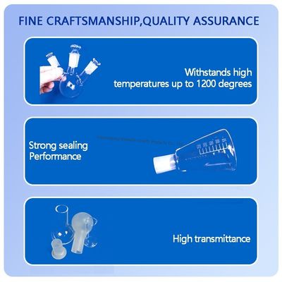 China Mengirim Botol Kaca Kuarsa Berkualitas Tinggi Dengan 3 Leher Untuk Penggunaan Laboratorium