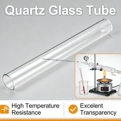 Custom High Temperature Resistant 1100°C Tinggi kemurnian SiO2>99,99% Quartz Glass Tube untuk aplikasi semikonduktor