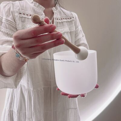 Grosir 6-12 inci Customisable Kuarsa menyanyi mangkuk Set dengan Free Mallets dan O Ring untuk Chakra Healing