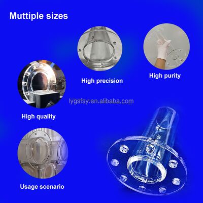 High Purity 99.99% Corrosion resistant fused quartz glass tube and quartz flange tube