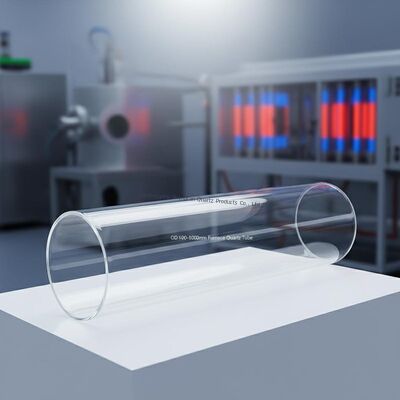 Tabung Kaca Kuarsa Kemurnian Tinggi SiO2>99,99% OD Kustom 100-1000mm untuk Tungku dengan Suhu Kerja 1250°C