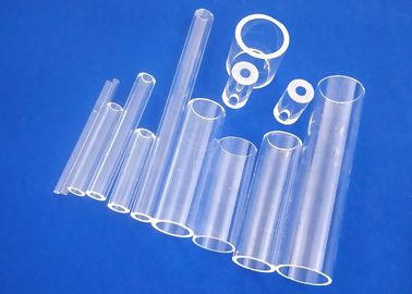 Transpaprent Clear Quartz Glass Tube Transmisi Spektral Baik SiO2> 99,99%