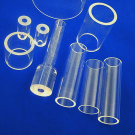 Transpaprent Clear Quartz Glass Tube Transmisi Spektral Baik SiO2> 99,99%