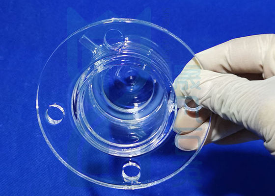 Clear Fused Quartz Tube Flange Untuk Laboratorium