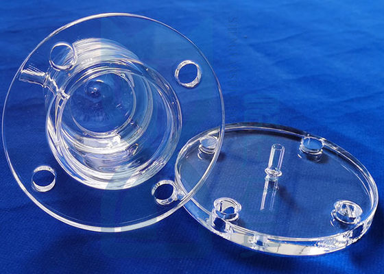 Morse 6.5 Transparan Sio2 Quartz Tube Flange Reaktor kuarsa tahan suhu tinggi
