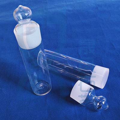 Transparan Botol Reagen Laboratorium Kondensor Reaktor Pendingin Air Kaca Kuarsa