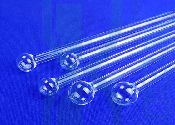 Tabung Uji Kuarsa 0.5mm Transparan Dengan Kepala Bola Kaca Kuarsa