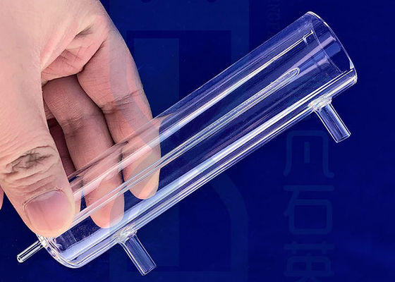 Lab Double Walled SIO2 Quartz Glass Tube Jacketed Tempering Quartz Glass Tube