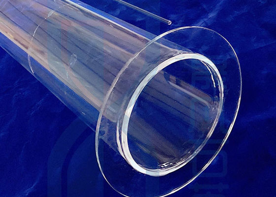 OD300mm SIO2 Tabung Kaca Kuarsa Untuk Flensa Tungku Tabung