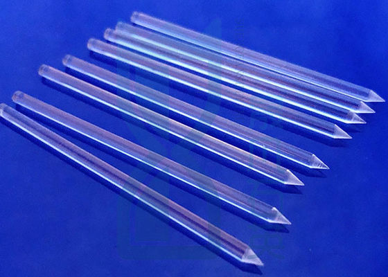 Cone Shape End Clear Fused Quartz Rod Untuk Pemanasan