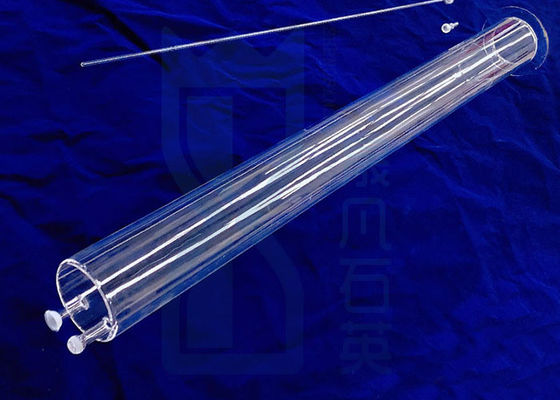 Furnace Quartz Tubing Dengan Flensa Kuarsa Besar Dan Sambungan Kuarsa