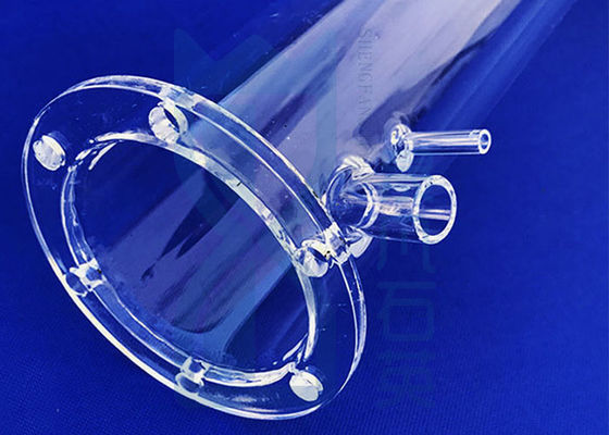Flange Tabung Kuarsa Transparan Diameter Besar Untuk Pipa Kimia