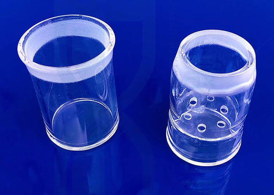 High Purity Quartz 2.2g / Cm3 Science Lab Glassware Dengan Grinding Mouth Dan Grinding Stopper