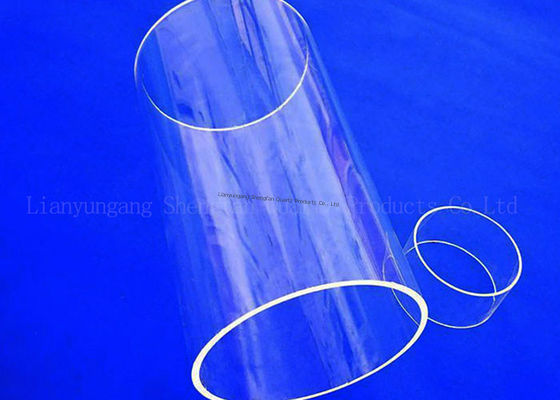 Custom Diameter Semiconductor Quartz Tubing dengan isolasi listrik yang baik tahan korosi dan transmisi cahaya yang tinggi