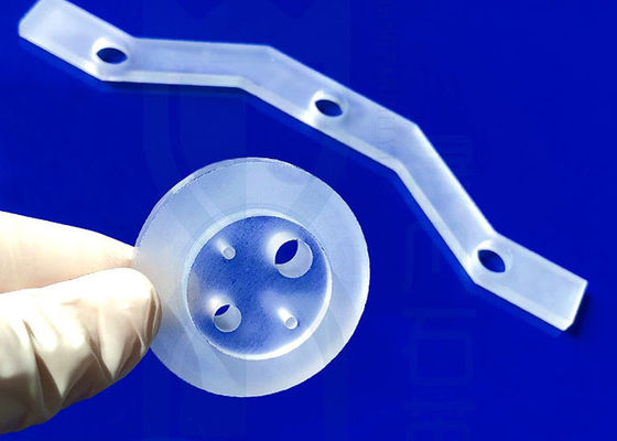 Cnc Machined Fused Quartz Parts Permukaan Buram 450mm