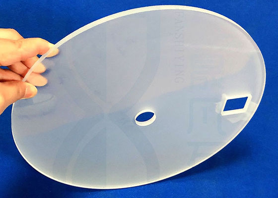 Optical Silica Fused Besar Frosted Sio2 Quartz Disc Plate Dengan Lubang