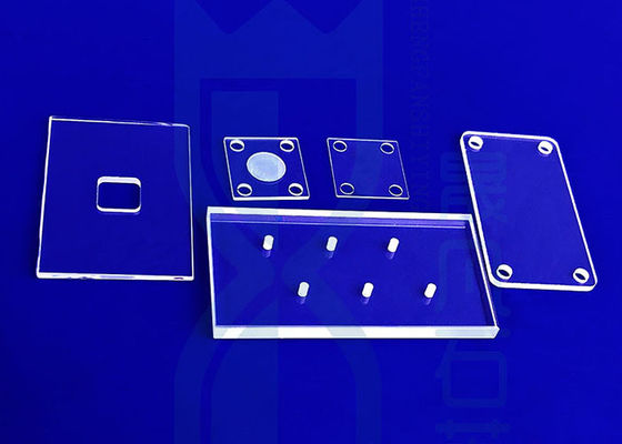 Pelat Silika Fused Transparan Tahan Asam Kustom Dengan Lubang 1mm
