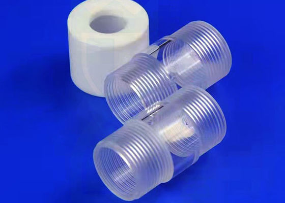 Pemanasan Dipoles Api Tabung Kuarsa 2.2g / Cm3 Yang Jelas Dengan Tutup Sekrup Ptfe Benang Sekrup Wanita