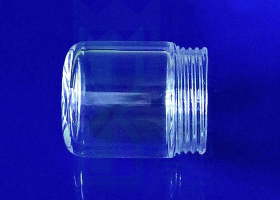 Sesuaikan Botol Kaca Kuarsa 2.2g / Cm3 Bening Bawah Datar Dengan Mulut Ulir Sekrup