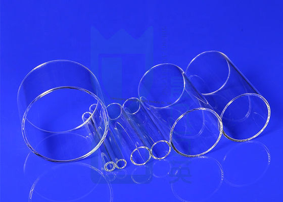 Custom Diameter Semiconductor Quartz Tubing dengan isolasi listrik yang baik tahan korosi dan transmisi cahaya yang tinggi